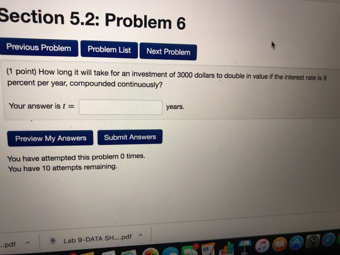 Solved Section 5.2: Problem 2 Previous Problem Problem List | Chegg.com
