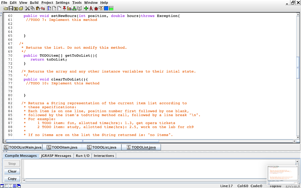 JAVA ONLY TODO 1: Implement the constructor. The | Chegg.com