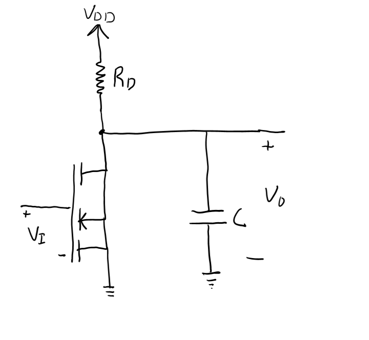 For the NMOS inverter circuit, VDD = 5 V, the pull-up | Chegg.com