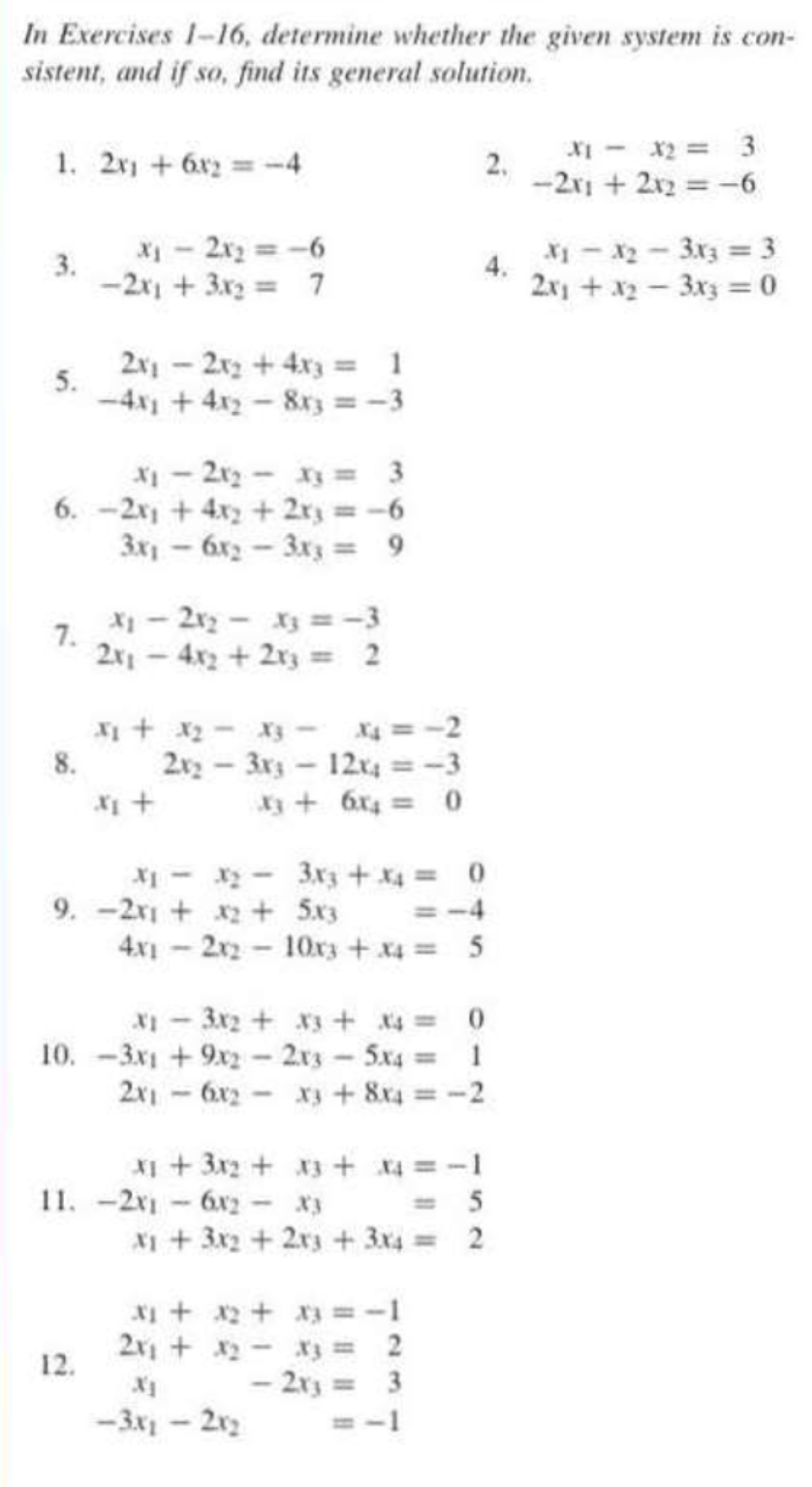 Solved In Exercises 1-16, determine whether the given system | Chegg.com