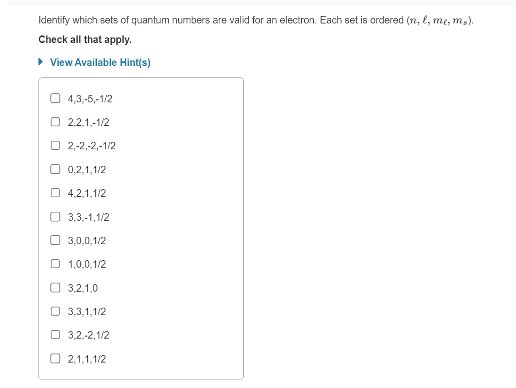 solved-identify-which-sets-of-quantum-numbers-are-valid-for-chegg