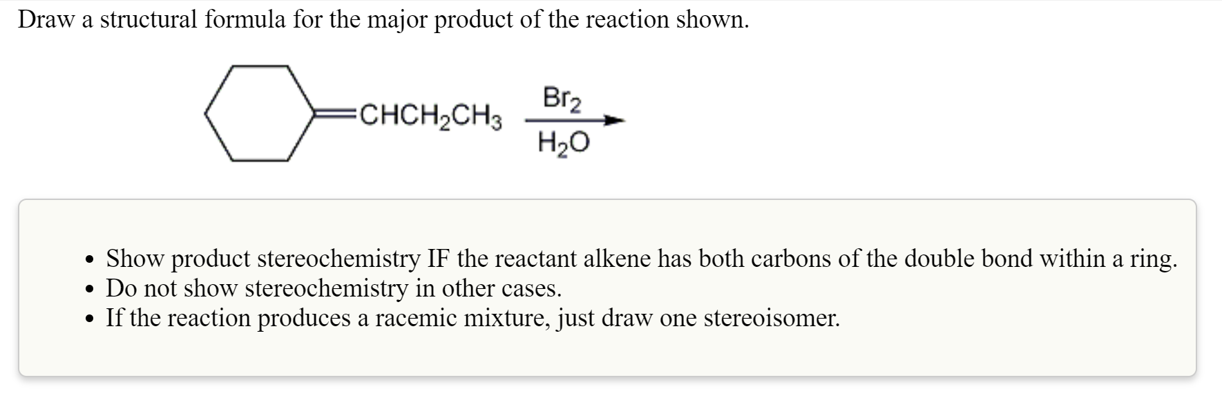 Solved Draw a structural formula for the major product of | Chegg.com