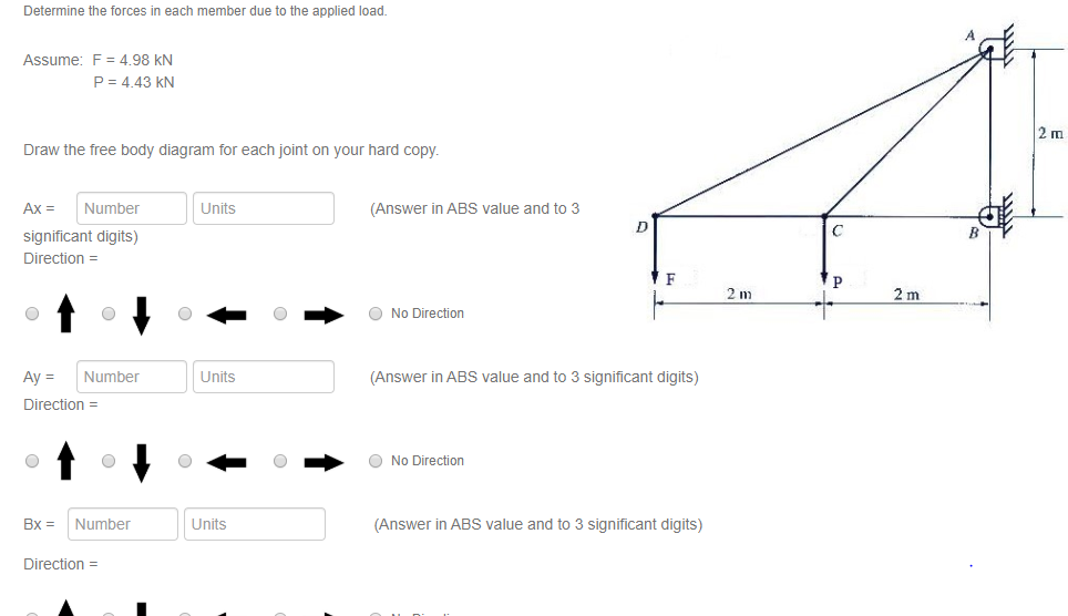 Solved Determine the forces in each member due to the | Chegg.com