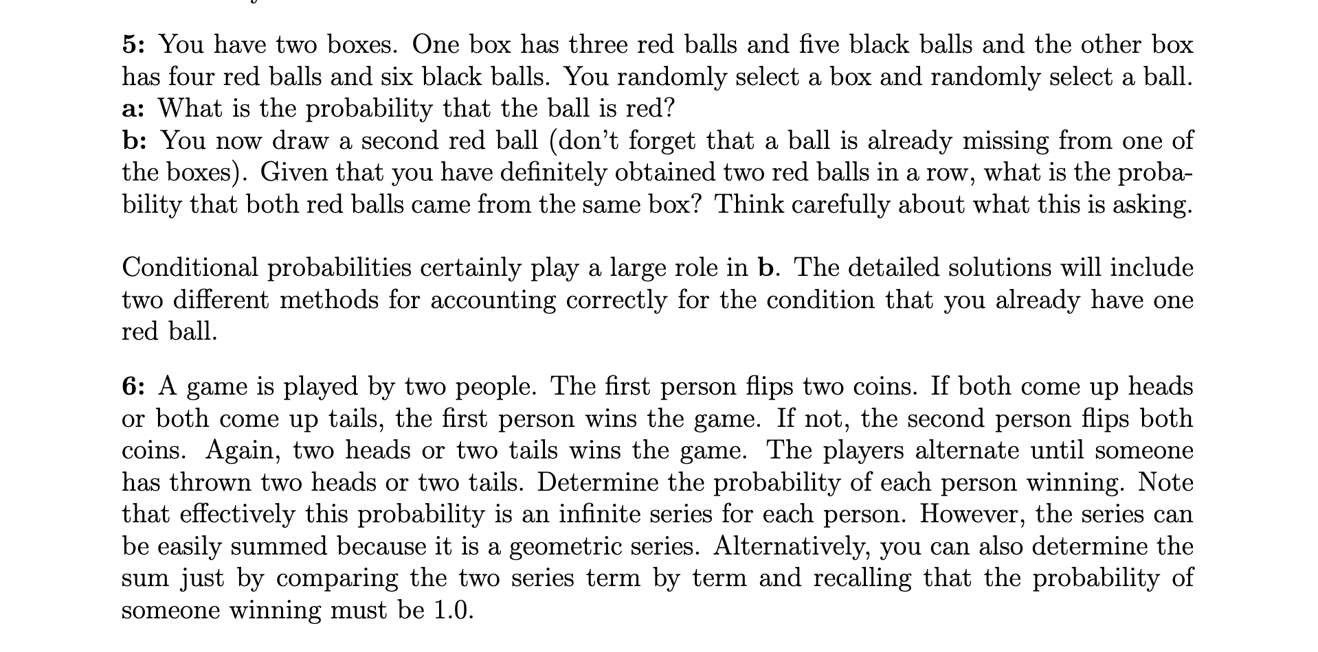 Solved 5: You have two boxes. One box has three red balls | Chegg.com