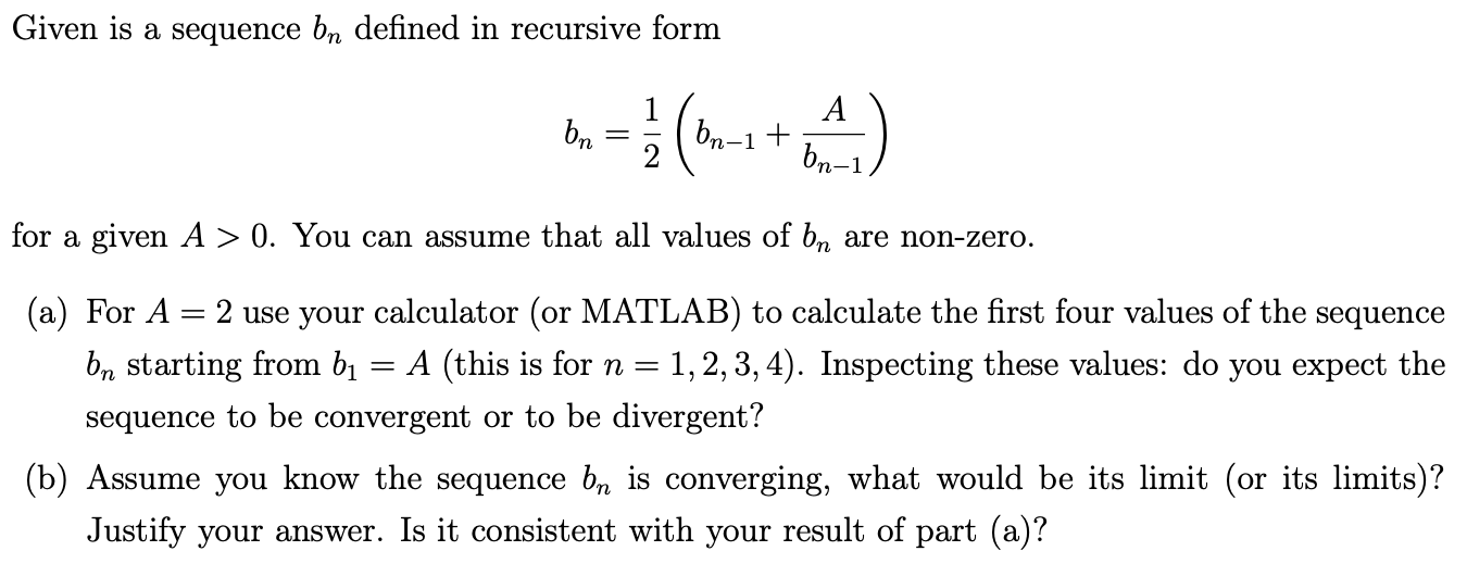 Solved Given Is A Sequence \\( B_{n} \\) Defined In | Chegg.com