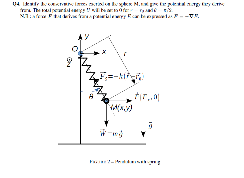 Solved Q4. Identify the conservative forces exerted on the | Chegg.com
