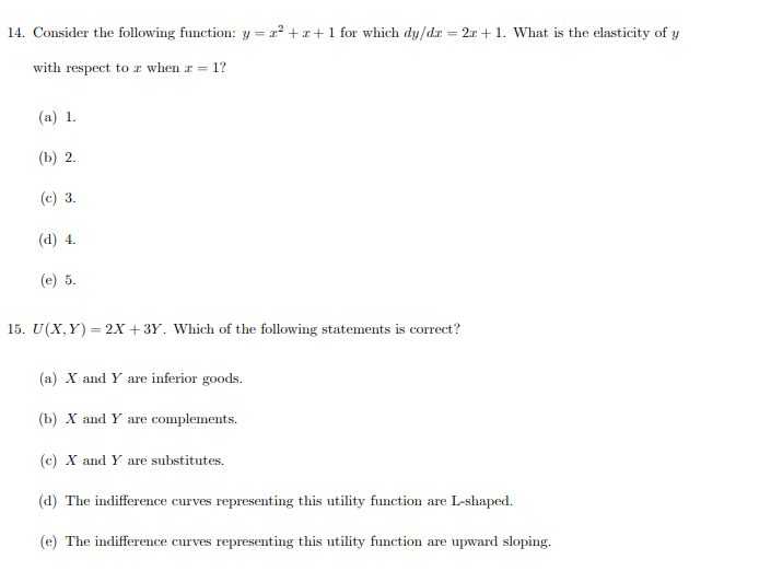 Solved 14. Consider the following function: y= 2² +2+1 for | Chegg.com