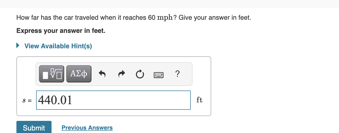 Solved What constant acceleration, in SI units, must a car | Chegg.com