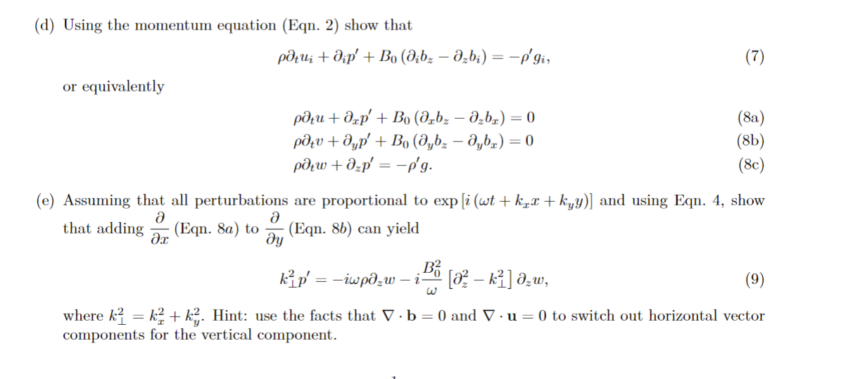 Solved A perfectly conducting fluid with density ρ(z) and | Chegg.com