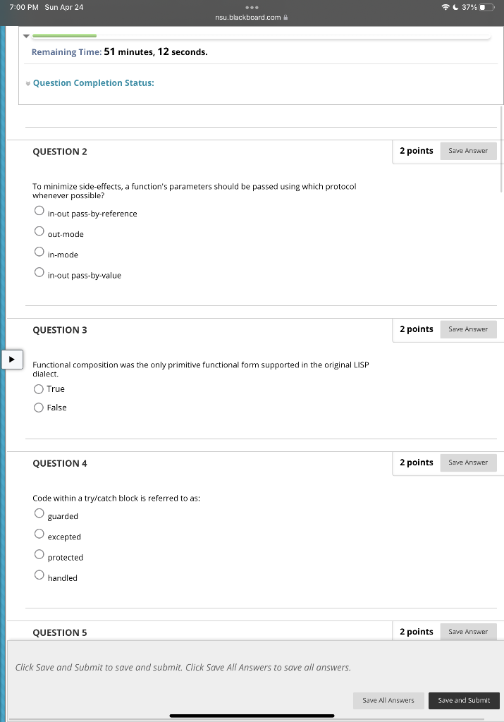 Solved 700 PM Sun Apr 24 9 37 Remaining