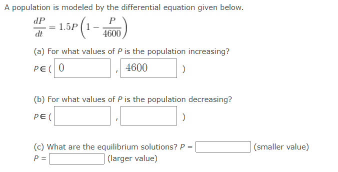Solved A population is modeled by the differential equation | Chegg.com