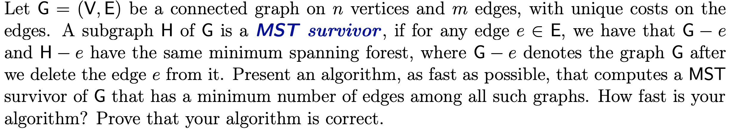 = Let G (V, E) be a connected graph on n vertices and | Chegg.com