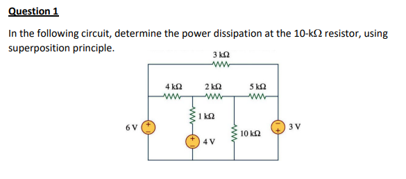 Solved In the following circuit, determine the power | Chegg.com