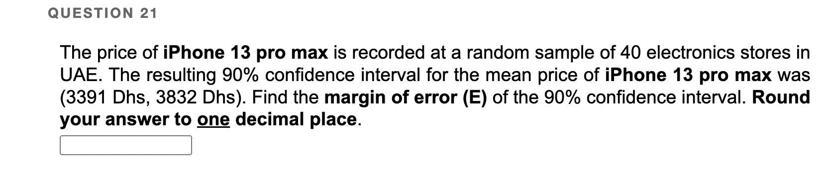 Solved The price of iPhone 13 pro max is recorded at a | Chegg.com