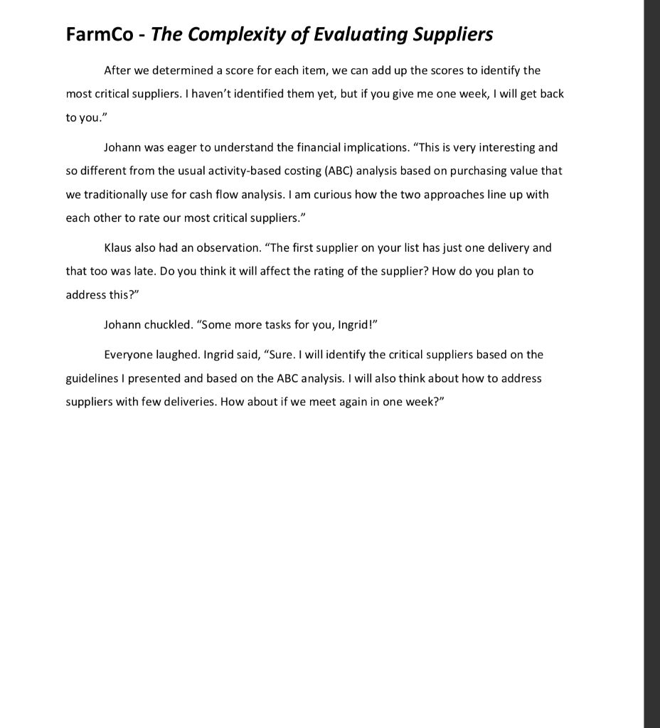 An analysis of lists of suppliers and more information supplier analysis example