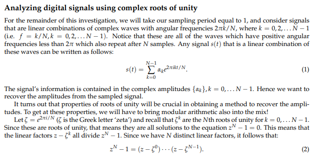 Analyzing digital signals using complex roots of | Chegg.com