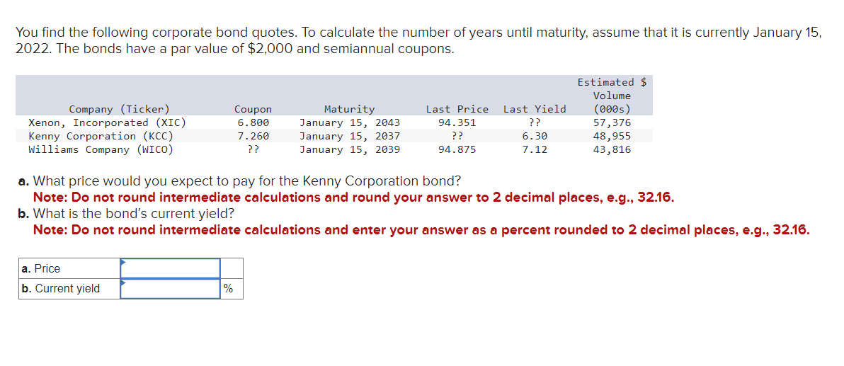 Solved You find the following corporate bond quotes. To | Chegg.com