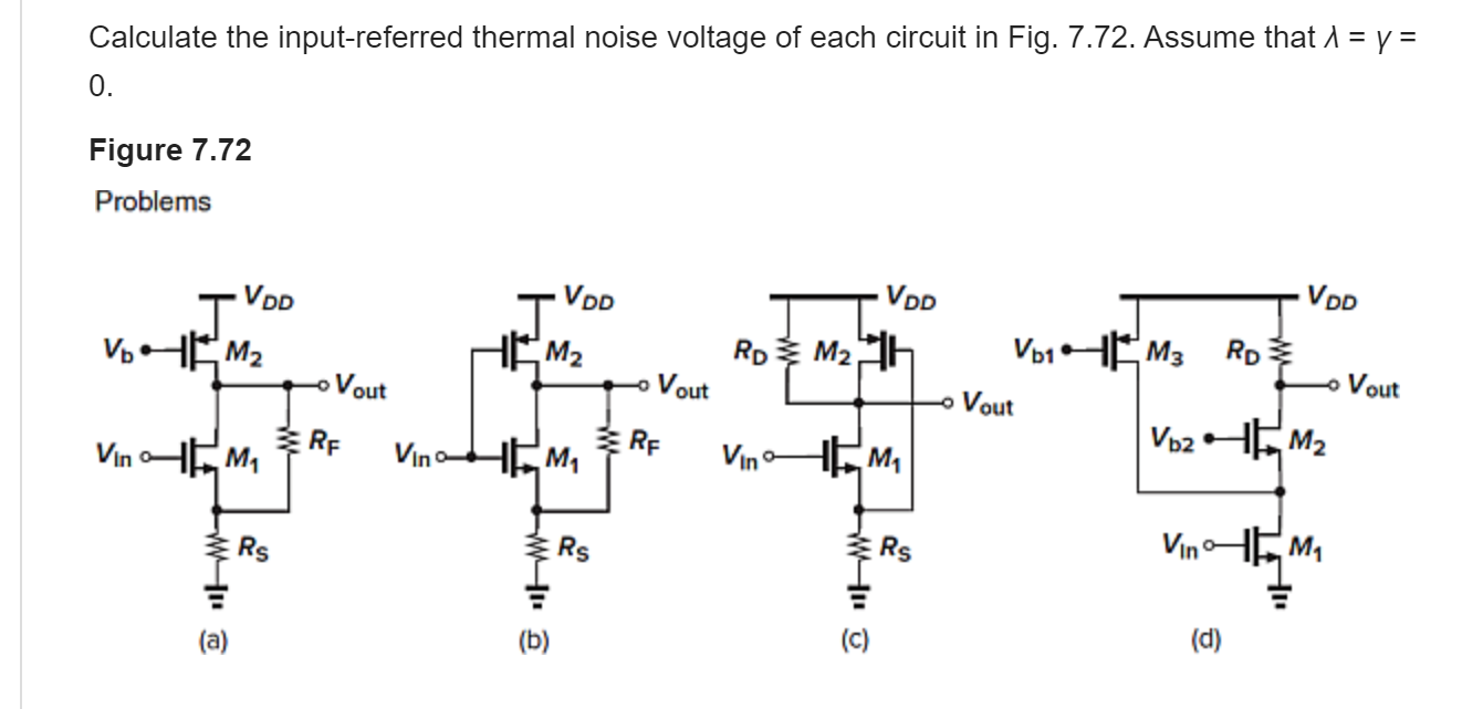 Calculate the input-referred thermal noise voltage of Chegg