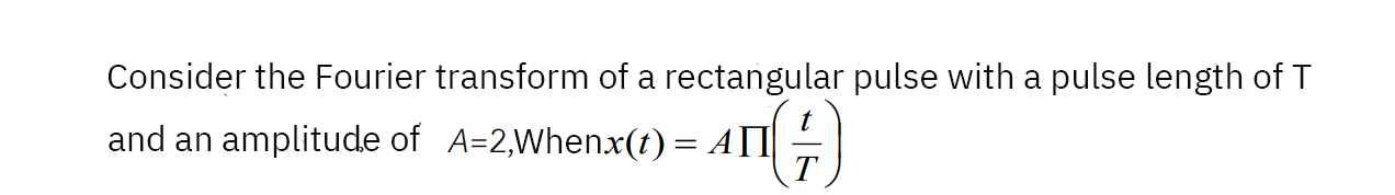 Solved Consider the Fourier transform of a rectangular pulse | Chegg.com