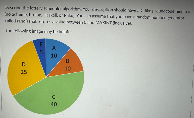 Solved Describe the lottery scheduler algorithm. Your | Chegg.com