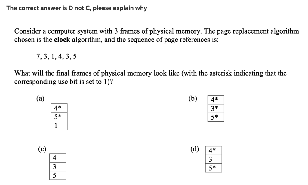 Solved The correct answer is D not C, please explain why | Chegg.com