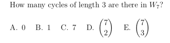 Solved How many cycles of length 3 are there in W-? A. OB. 1 | Chegg.com