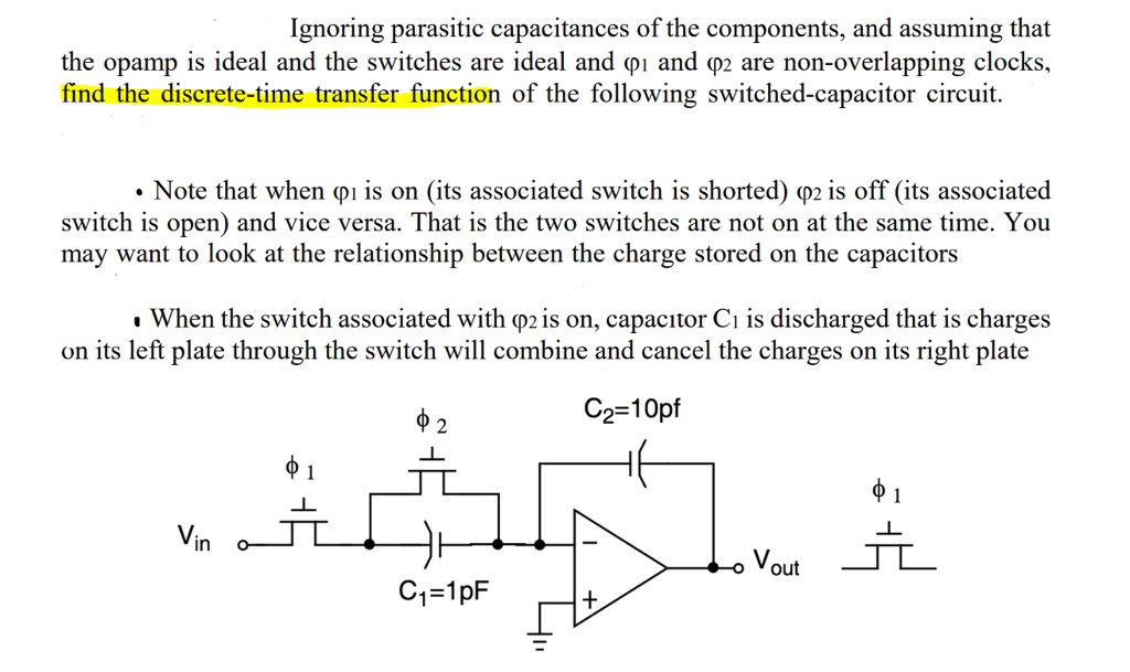 Solved Ignoring parasitic capacitances of the components, | Chegg.com