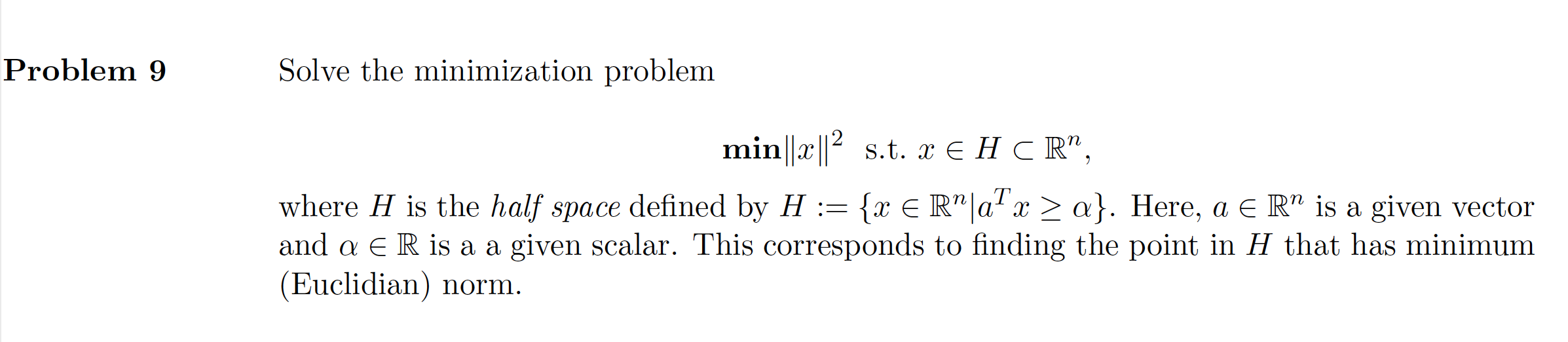 Solved Problem 9 Solve the minimization problem min||2||2 | Chegg.com