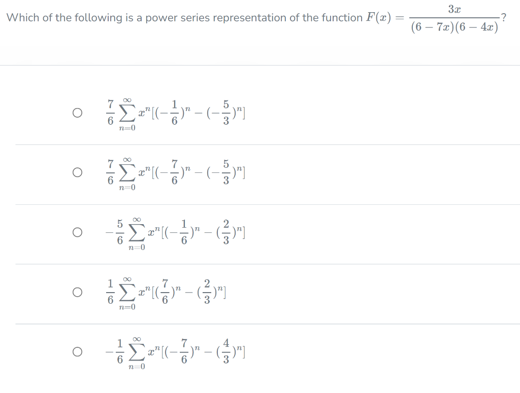 Solved Which of the following is a power series | Chegg.com