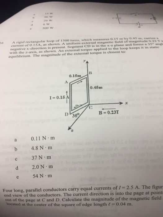 Solved A rigid rectangular loop of 1500 turns, which | Chegg.com