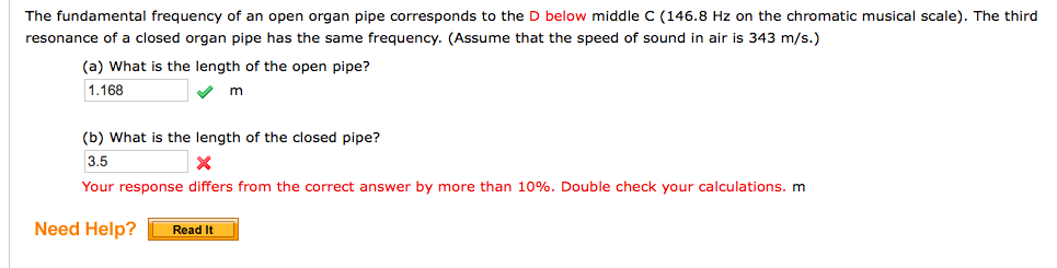 Solved The fundamental frequency of an open organ pipe Chegg