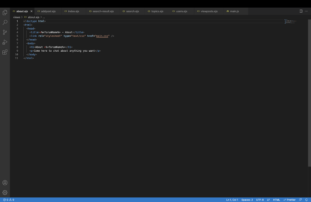 Solved Hi I used Visual Stuidiio Code. I need to add 3 basic | Chegg.com