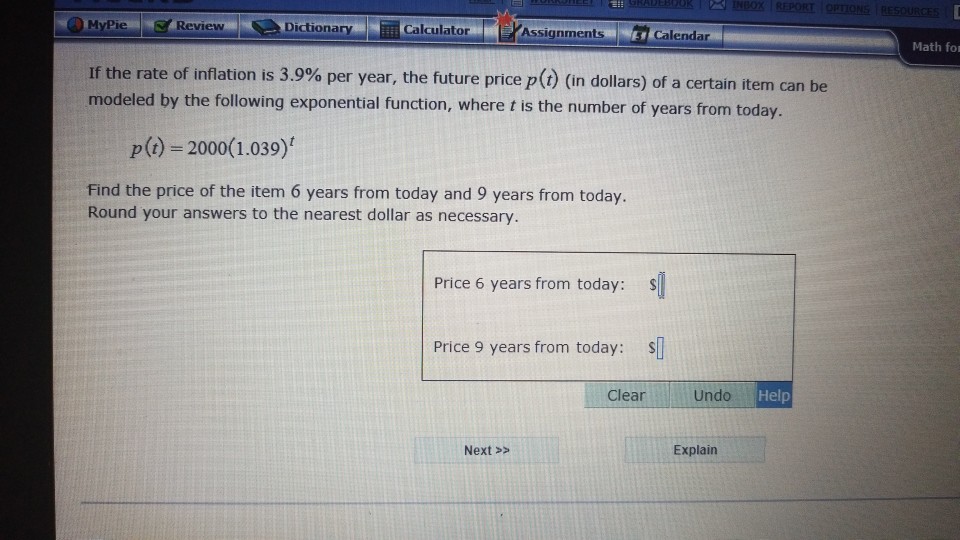 Solved MyPie Dictionary Calculator Calendar Math For If The Chegg