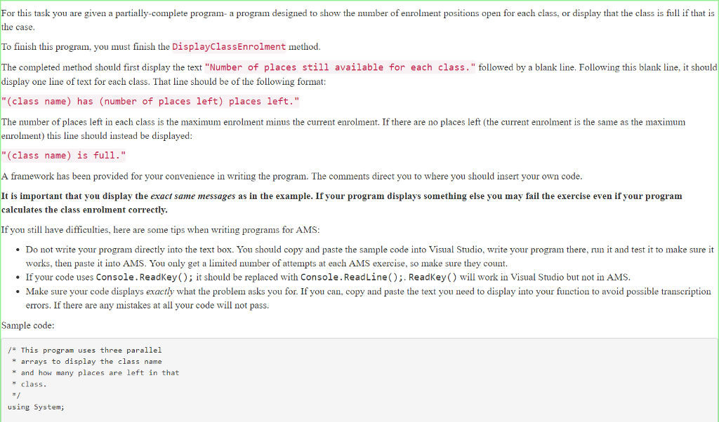 For the following question when running the code it chegg