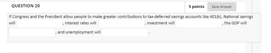 Solved QUESTION 20 5 points Save Answer If Congress and the | Chegg.com
