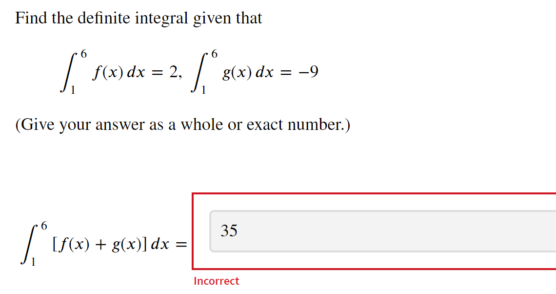 Solved Find The Definite Integral Given That | Chegg.com