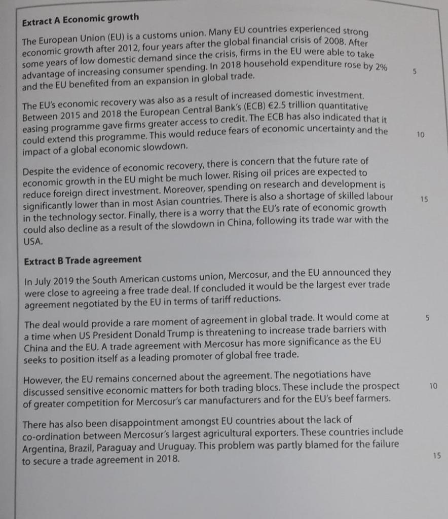 Solved SECTION B Study Figures 1 And 2 And Extracts A And B | Chegg.com