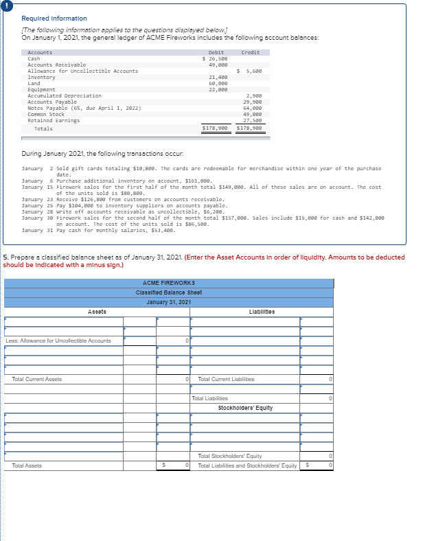 Solved Required Information The following information | Chegg.com