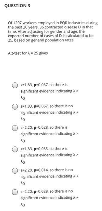 Solved QUESTION 3 Of 1207 workers employed in PQR Industries | Chegg.com