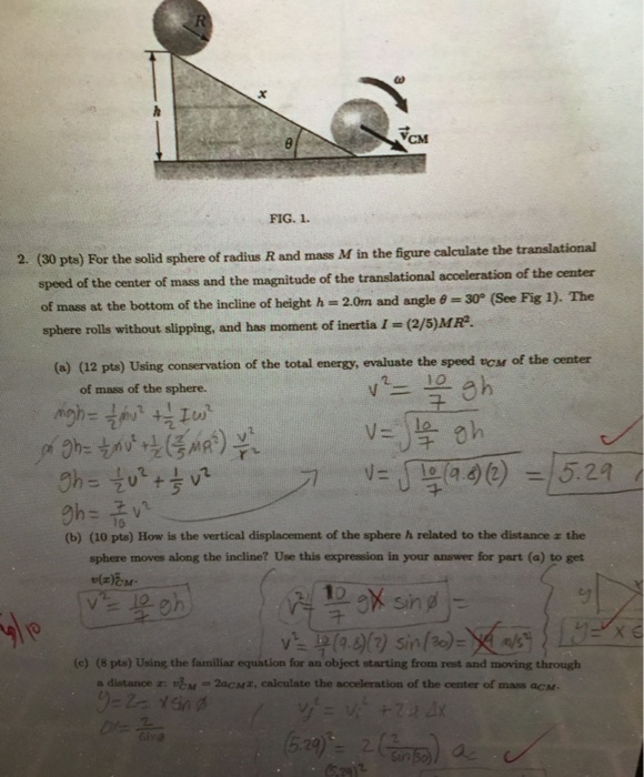 Solved For the solid sphere of radius R and mass M in the | Chegg.com