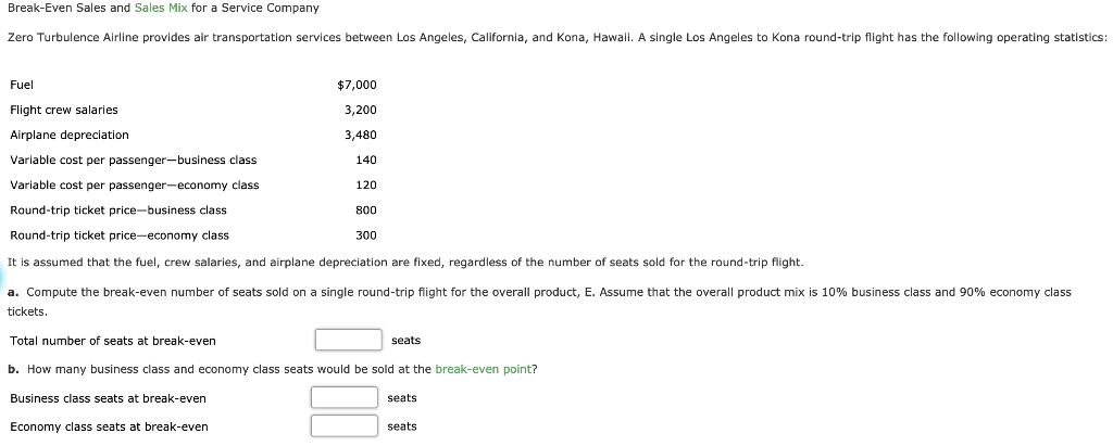 Solved Click To Watch The Concept Clip Airline Industry | Chegg.com