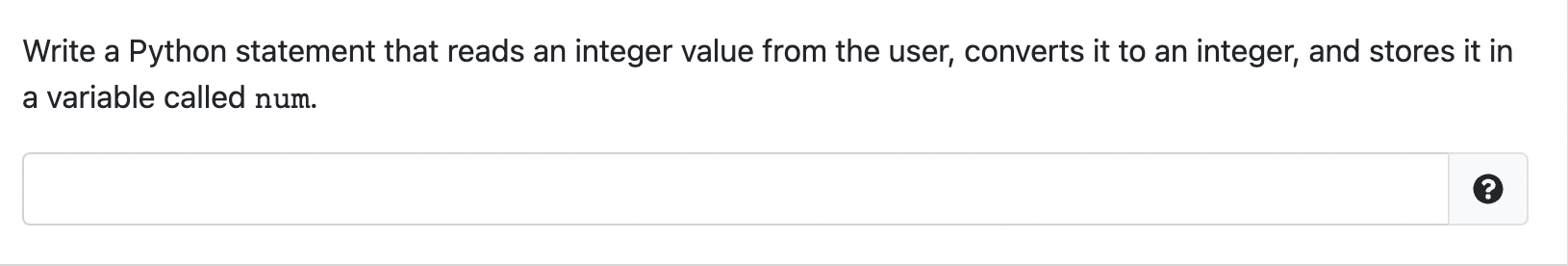 Solved Write a Python statement that reads an integer value | Chegg.com