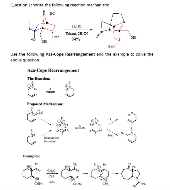 Solved Question 1: Write the following reaction | Chegg.com