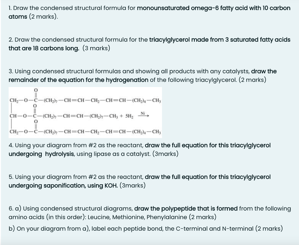 Solved 1. Draw the condensed structural formula for Chegg