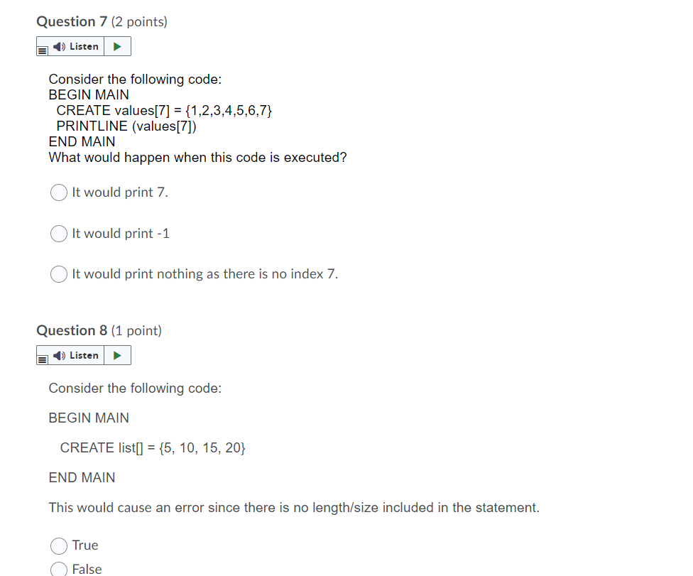 Solved Question 7 (2 points) = Listen Consider the | Chegg.com