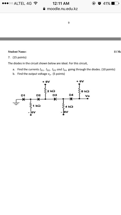 Solved The diodes in the circuit shown below are ideal. For | Chegg.com