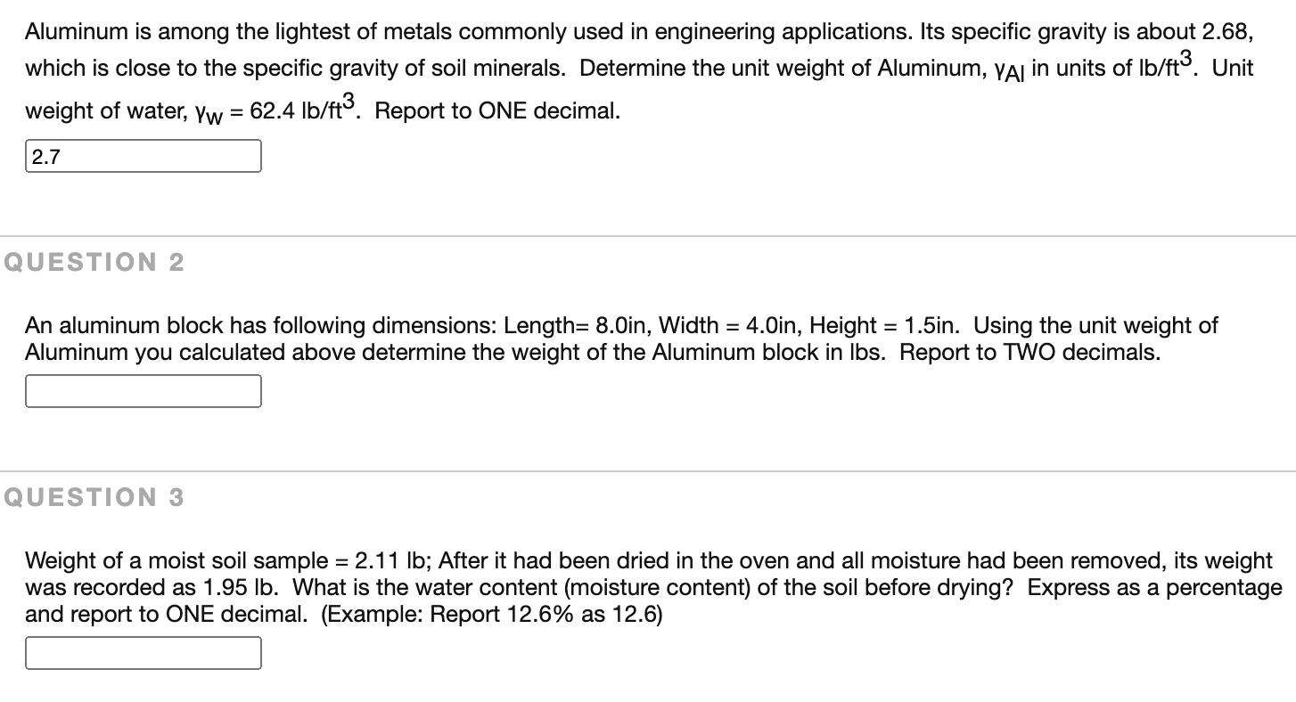 Solved Aluminum is among the lightest of metals commonly | Chegg.com