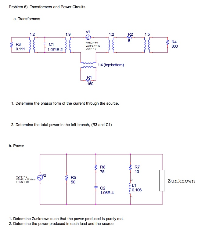 Solved Problem 6) Transformers and Power Circuits a. | Chegg.com