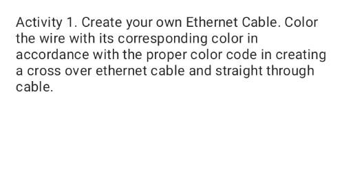 Solved Activity 1. Create your own Ethernet Cable. Color the | Chegg.com