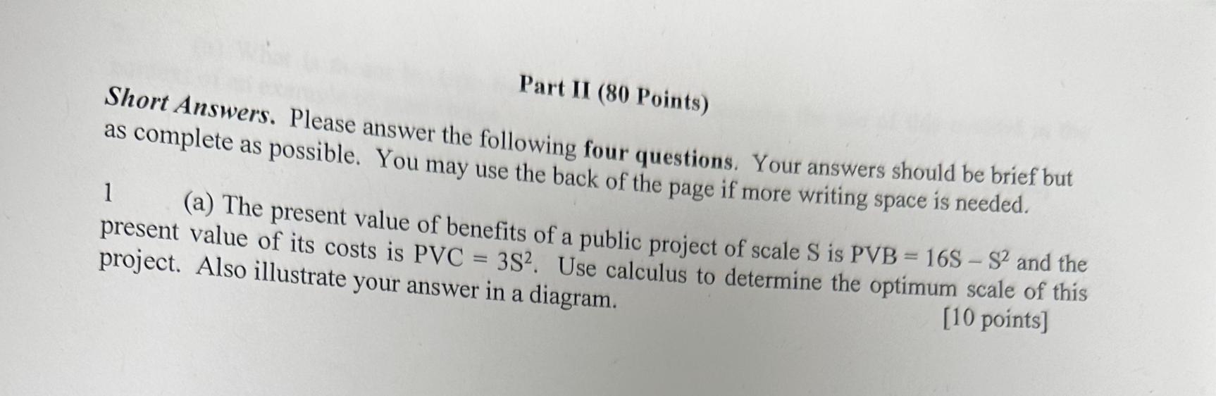 Solved Part II (80 Points) Short Answers. Please answer the | Chegg.com